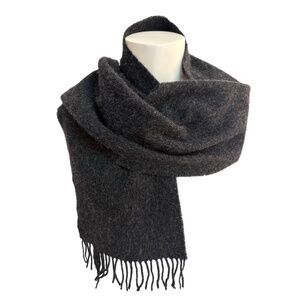 Foxford Ireland Lambswool Charcoal Scarf 🇮🇪 – Classic & Warm